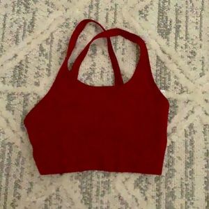 COPY - Fabletics deep red sports bra
